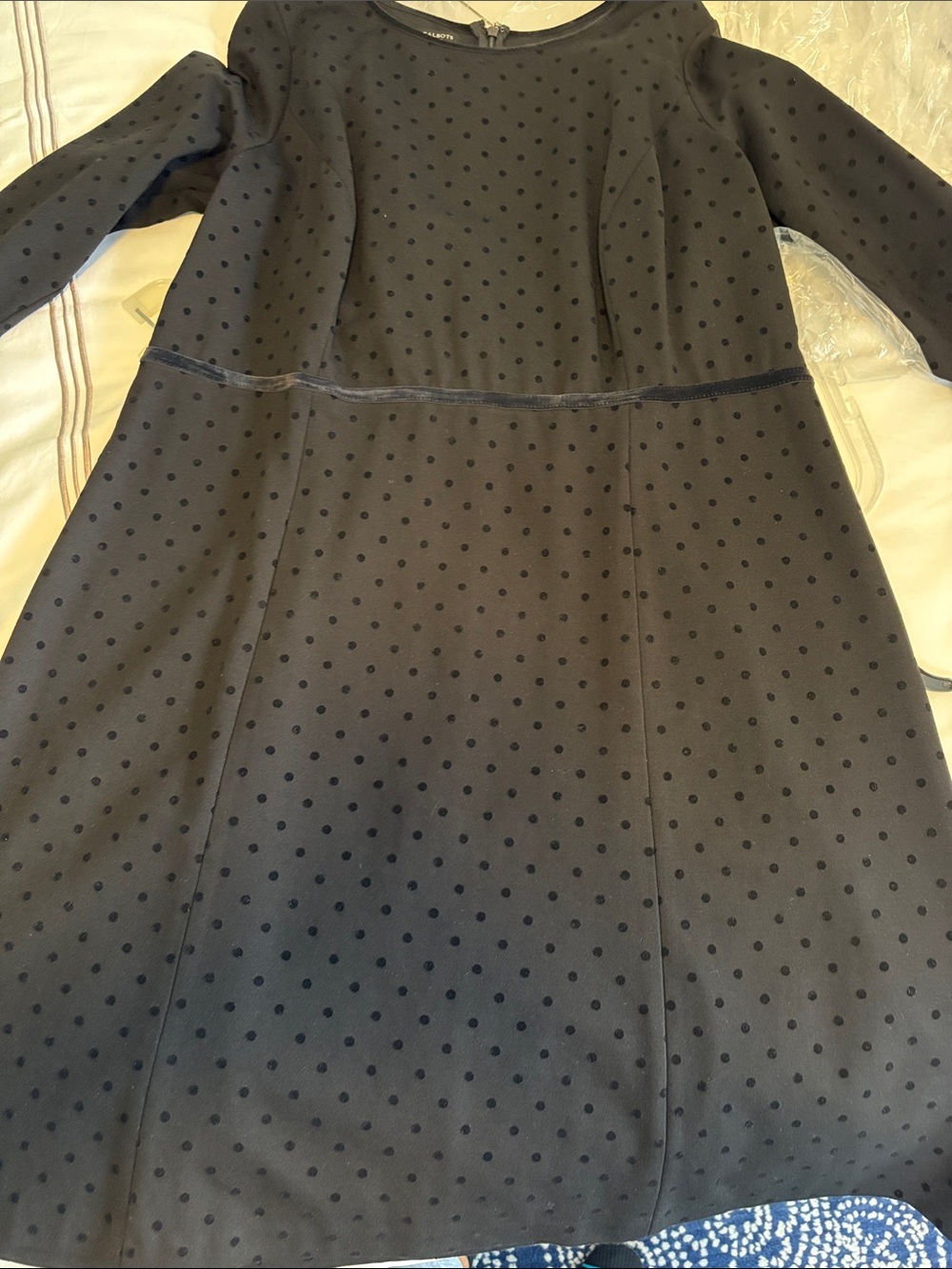 Talbots Black Textured DotDress